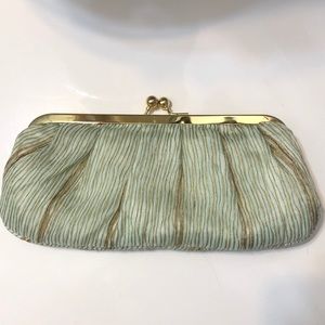 Aqua and Gold Clutch